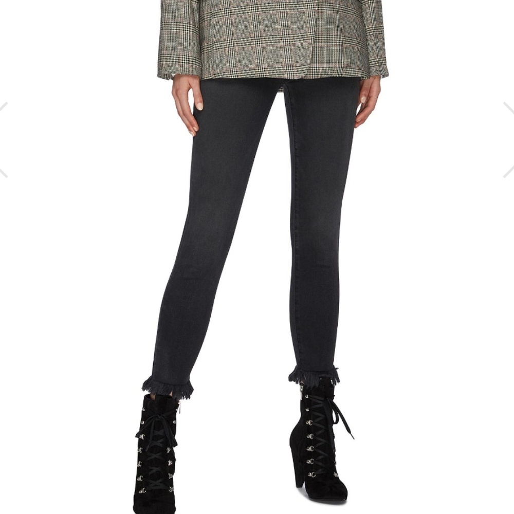NEW! Frame Le High Skinny Jeans Frayed Sz 29 Black